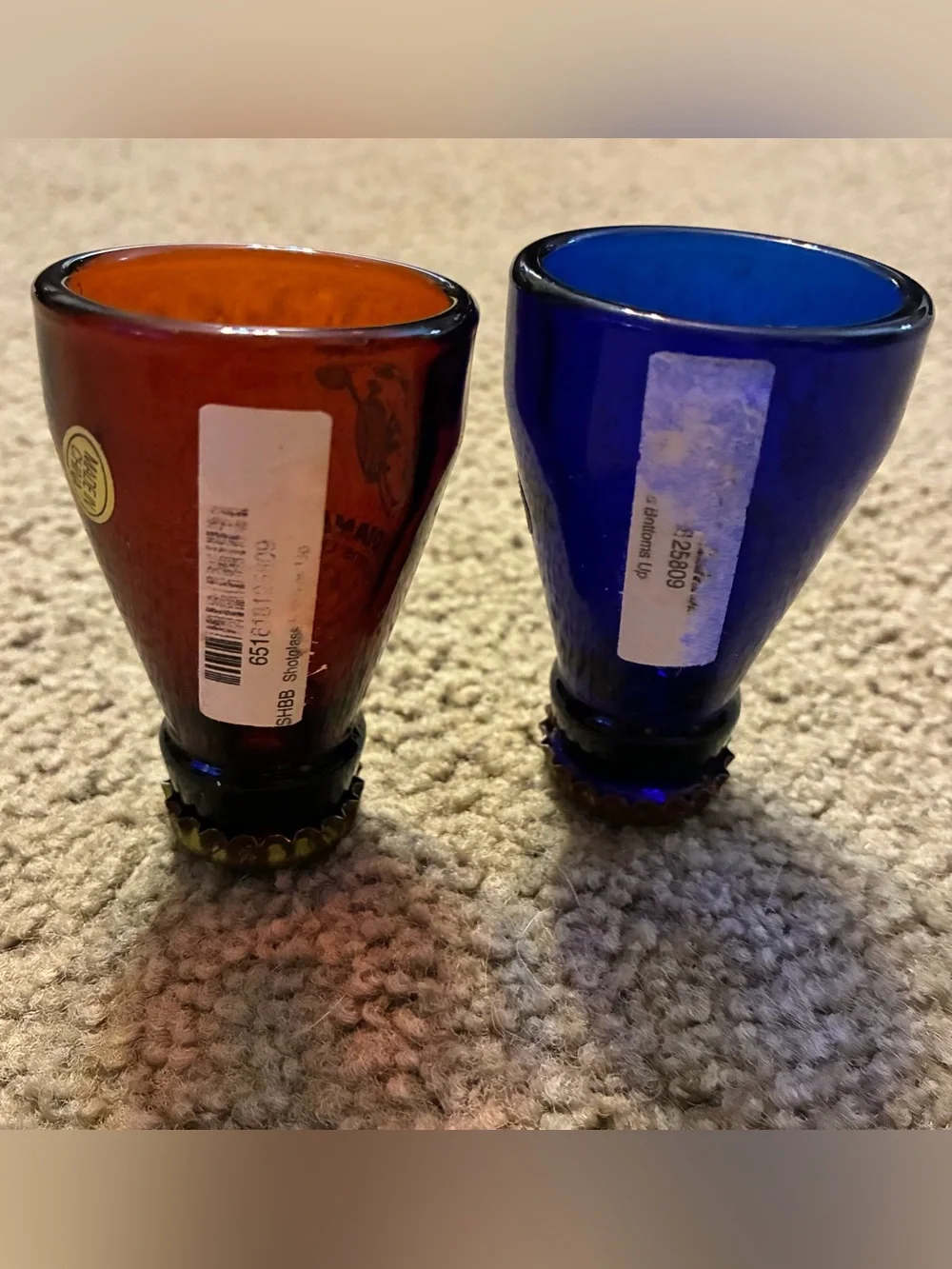 Bottoms Up Bottle Top Shot Glass - Blue & Amber Indianapolis Motor Speedway